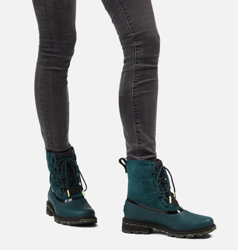 Sorel Dam Gummistövlar Marinblå - Lennox™ Street Lace Mid - CAH-408625